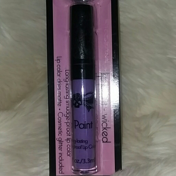 NIP TJ Wicked Purple Lip Paint Color & Glitter Set - Picture 3 of 4